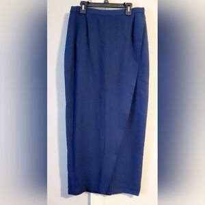 Augustus Womens Dark Navy Blue‎ Wrap Pencil Skirt Size 8